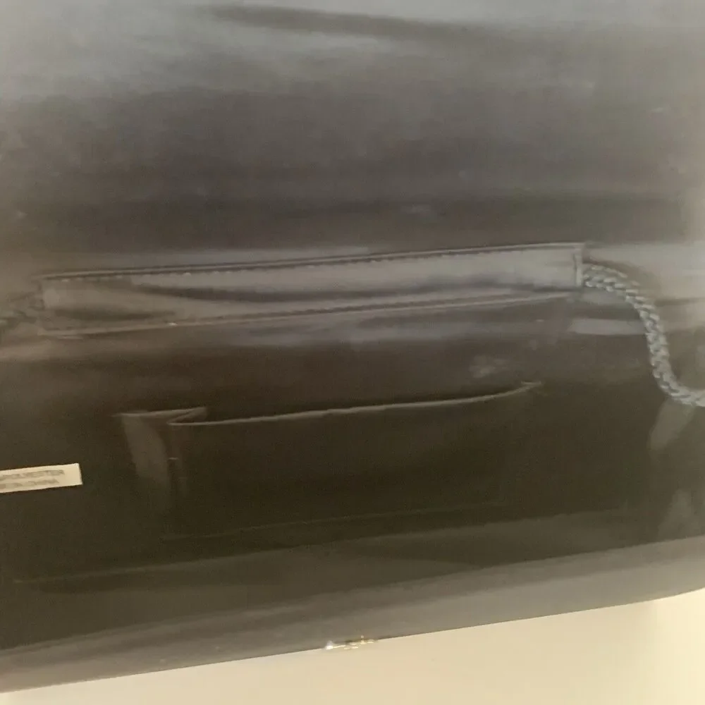 Vintage Formal Black Nylon Evening Clutch Use W/WO Hidden Shoulder Strap 9
